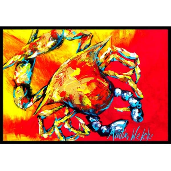 Carolines Treasures MW1086JMAT 24 x 36 in. Crab Hot Dang Indoor Or Outdoor Doormat MW1086JMAT - main